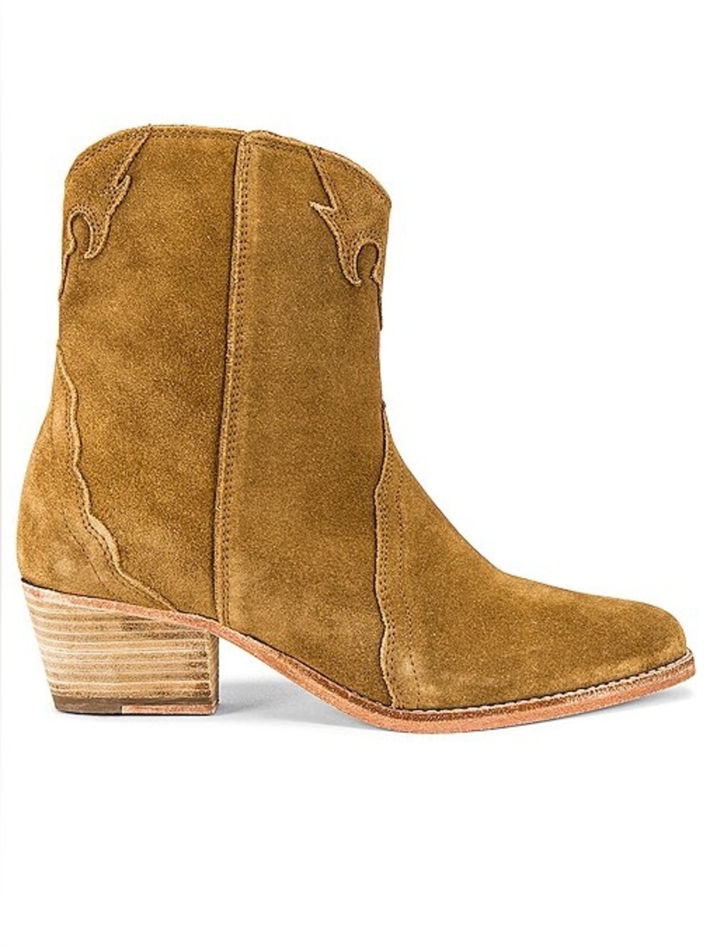 Free People Frontier Western Boot in Camel Suede